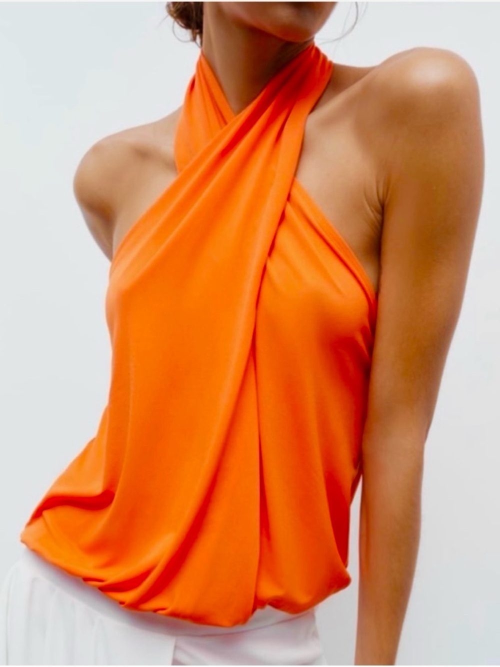 NWOT ZARA Sleeveless Halter Wrap Top Bodysuit